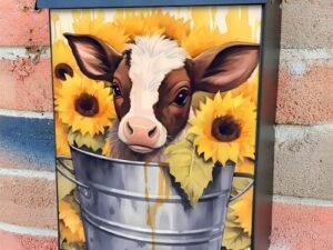 Little Calf in a Bucket Colonial Mailbox Cover