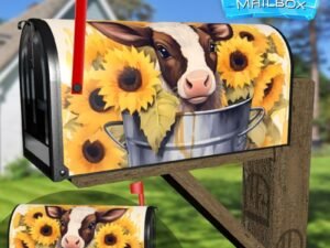 Little Calf in a Bucket Decorative Rural Farm Mailbox Cover