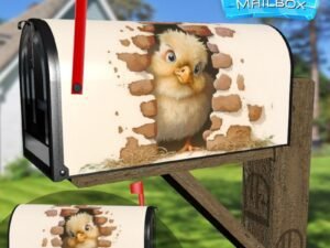 Peeking Little Chick Decorative Rural Farm Mailbox Cover