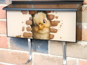Peeking Little Chick Townhouse Mailbox Cover
