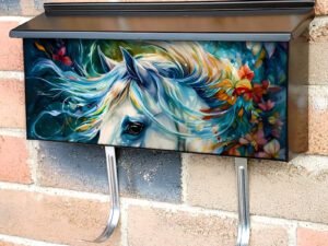 Beautiful Flower Horses #2 Townhouse Mailbox Cover