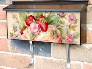 Vintage Strawberry Cupcake Townhouse Mailbox Cover
