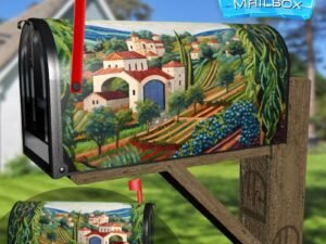 Tuscan Mosaic Landscapes #1 Decorative Rural Farm Mailbox Cover