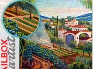 Tuscan Mosaic Landscapes #1 Colonial Mailbox Cover