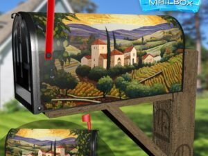 Tuscan Mosaic Landscapes #2 Decorative Rural Farm Mailbox Cover