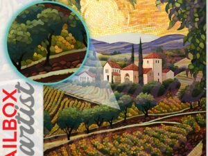 Tuscan Mosaic Landscapes #2 Colonial Mailbox Cover