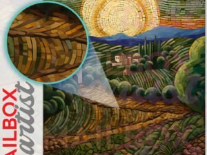 Tuscan Mosaic Landscapes #3 Colonial Mailbox Cover