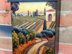 Tuscan Mosaic Landscapes #4 Colonial Mailbox Cover