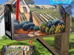 Tuscan Mosaic Landscapes #4 Decorative Rural Farm Mailbox Cover