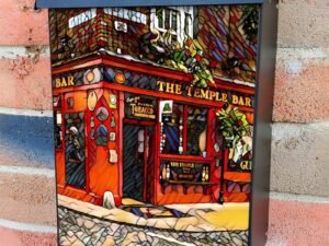 The Temple Bar, Dublin Stained Glass Colonial Mailbox Cover