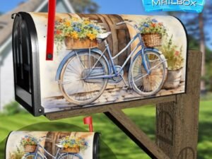 Vintage Flower Bicycle Decorative Rural Farm Mailbox Cover