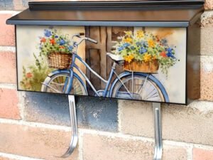 Vintage Flower Bicycle  Townhouse Mailbox Cover