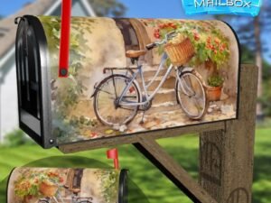 Vintage Flower Bicycle #2 Decorative Rural Farm Mailbox Cover