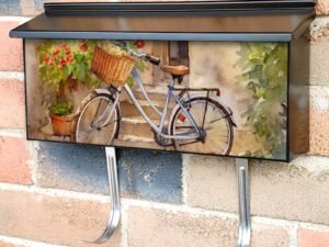 Vintage Flower Bicycle #2 Townhouse Mailbox Cover