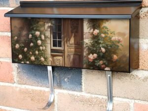 Beautiful Door with Roses Townhouse Mailbox Cover