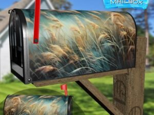 Wheat in the Wind Decorative Rural Farm Mailbox Cover