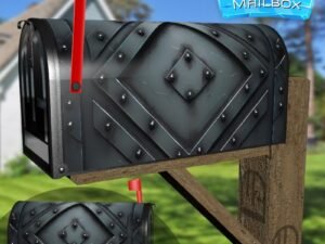 Dark Metal Door Design Decorative Rural Farm Mailbox Cover