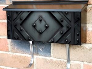 Dark Metal Door Design Townhouse Mailbox Cover