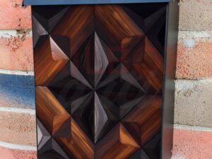 Beautiful Wood Quilt Design Colonial Mailbox Cover