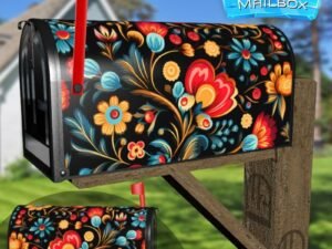 Eastern European Flowers Decorative Rural Farm Mailbox Cover
