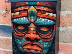 Hawaii Tiki Mask Colonial Mailbox Cover