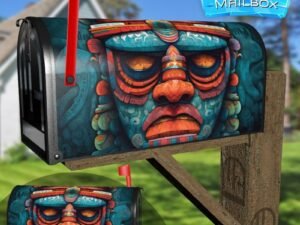 Hawaii Tiki Mask Decorative Rural Farm Mailbox Cover