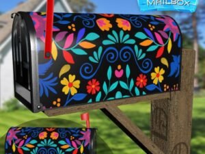 Mexican Folk Flower Design #4 Decorative Rural Farm Mailbox Cover