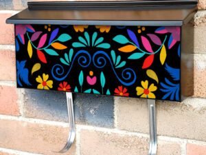 Mexican Folk Flower Design #4 Townhouse Mailbox Cover