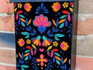 Mexican Folk Flower Design #5 Colonial Mailbox Cover