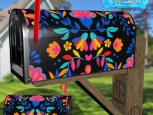 Mexican Folk Flower Design #5 Decorative Rural Farm Mailbox Cover