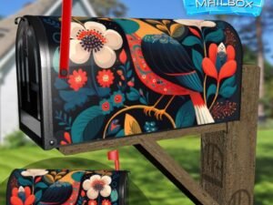 Vintage Folk Bird Design Decorative Rural Farm Mailbox Cover