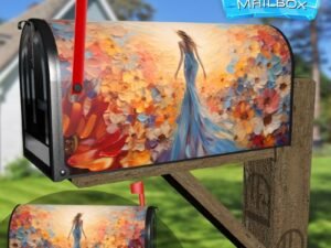 Lady in a Flower Field Decorative Rural Farm Mailbox Cover