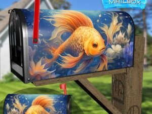 Beautiful Yellow Fish Decorative Rural Farm Mailbox Cover