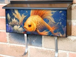 Beautiful Yellow Fish Townhouse Mailbox Cover