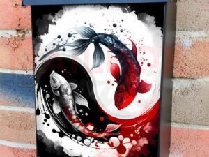 Yin and Yang Fish Symbol Colonial Mailbox Cover