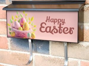 Illustration Of Easter Day With Eggs Nest Townhouse Mailbox Cover