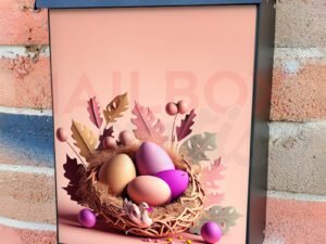 Illustration Of Easter Day With Eggs Nest 2 Colonial Mailbox Cover