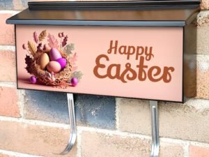 Illustration Of Easter Day With Eggs Nest 2 Townhouse Mailbox Cover