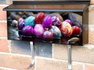 Many Easter Eggs in the Lake On Easter Day Townhouse Mailbox Cover