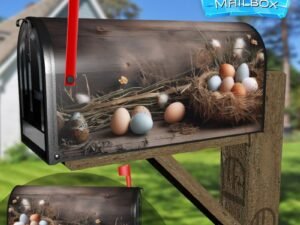 Easter Day Nest Filled with Eggs Decorative Rural Farm Mailbox Cover