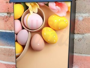 Easter Eggs Baskets with Tulips Colonial Mailbox Cover