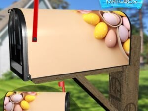 Easter Eggs Baskets with Tulips Decorative Rural Farm Mailbox Cover