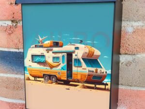 Travelling On Motorhome Road Trip At Summer Holidays 2 Colonial Mailbox Cover