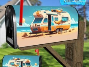 Travelling On Motorhome Road Trip At Summer Holidays 2 Decorative Rural Farm Mailbox Cover