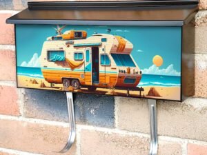 Travelling On Motorhome Road Trip At Summer Holidays 2 Townhouse Mailbox Cover