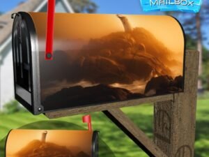 Lighthouse Silhouette in a Foggy Day Decorative Rural Farm Mailbox Cover