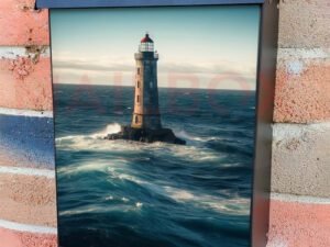 Lighthouse in the Ocean Colonial Mailbox Cover