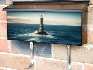 Lighthouse in the Ocean Townhouse Mailbox Cover