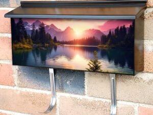 Sunset At The Lake In Banff National Park Alberta Canada Townhouse Mailbox Cover