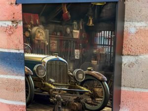 Retro Veteran Car In The Garage Colonial Mailbox Cover